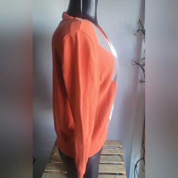 St. John's Bay Orange Argyle Sweater PXL - Picture 6 of 8